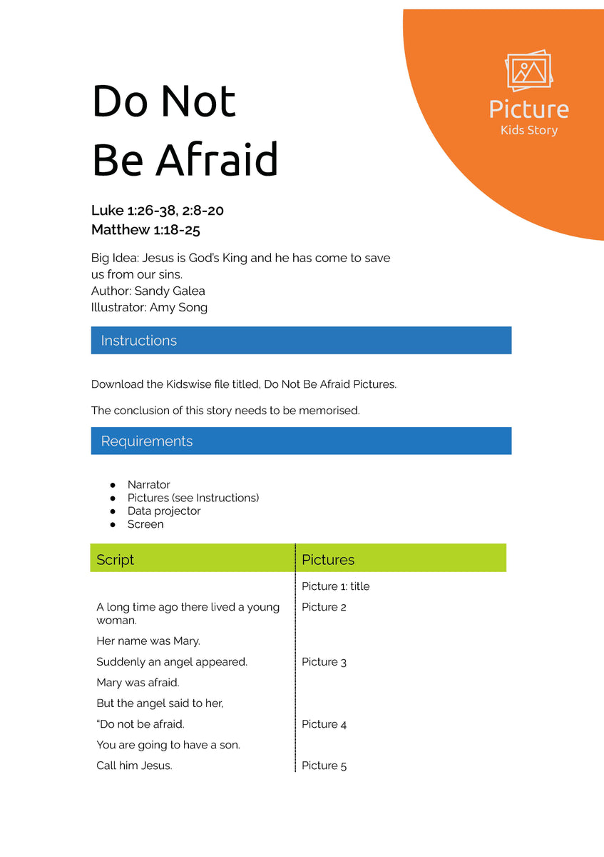 Do Not Be Afraid – Kidswise