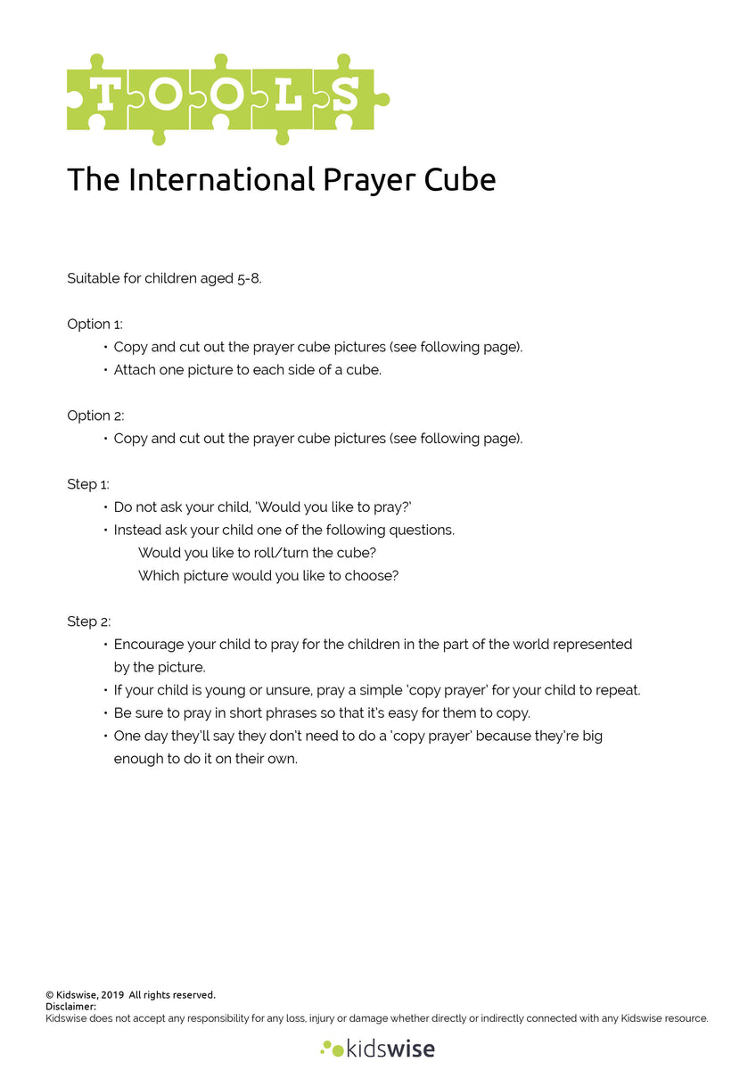 Tools: The International Prayer Cube – Kidswise