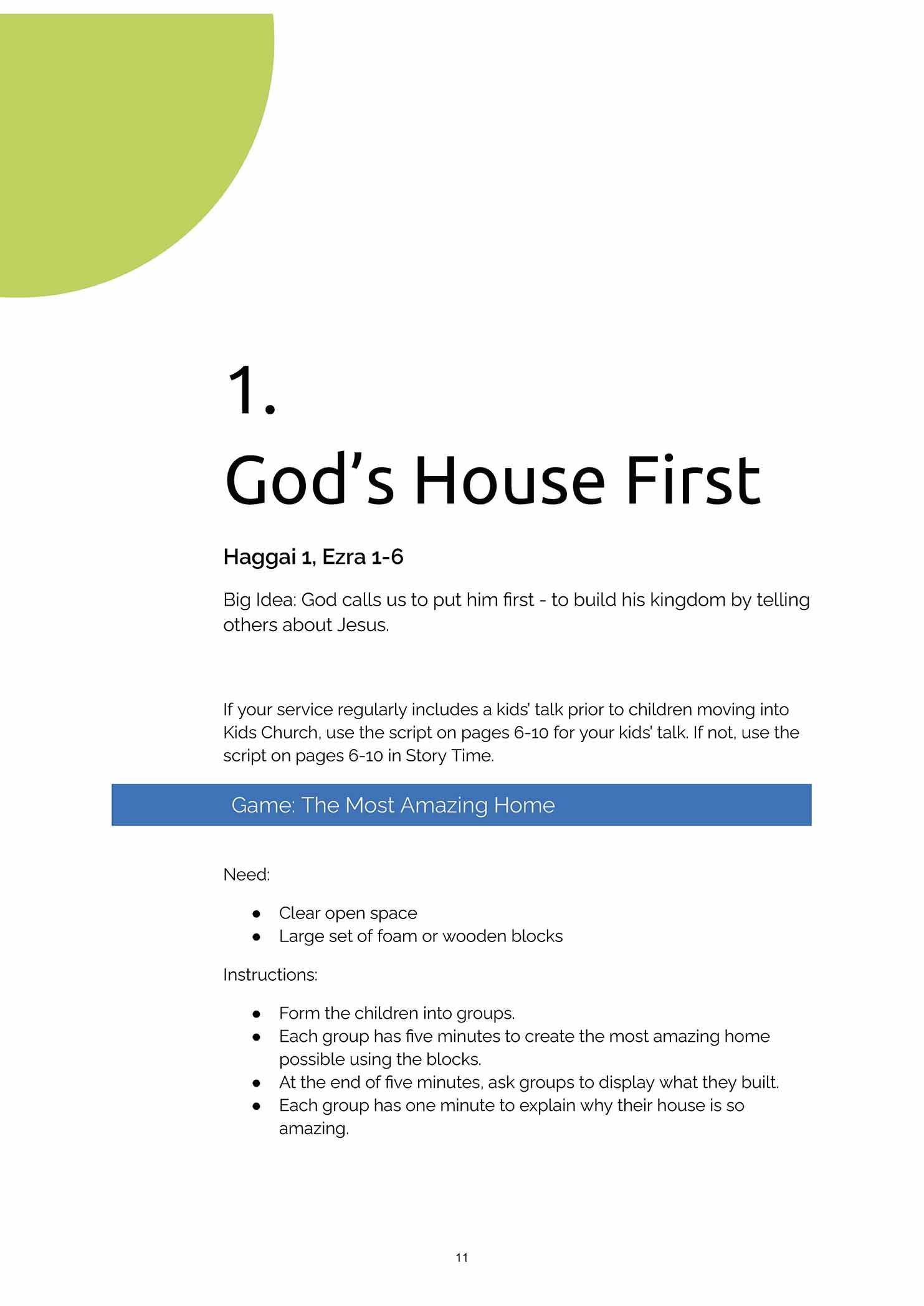 First Things First - 2 Lessons