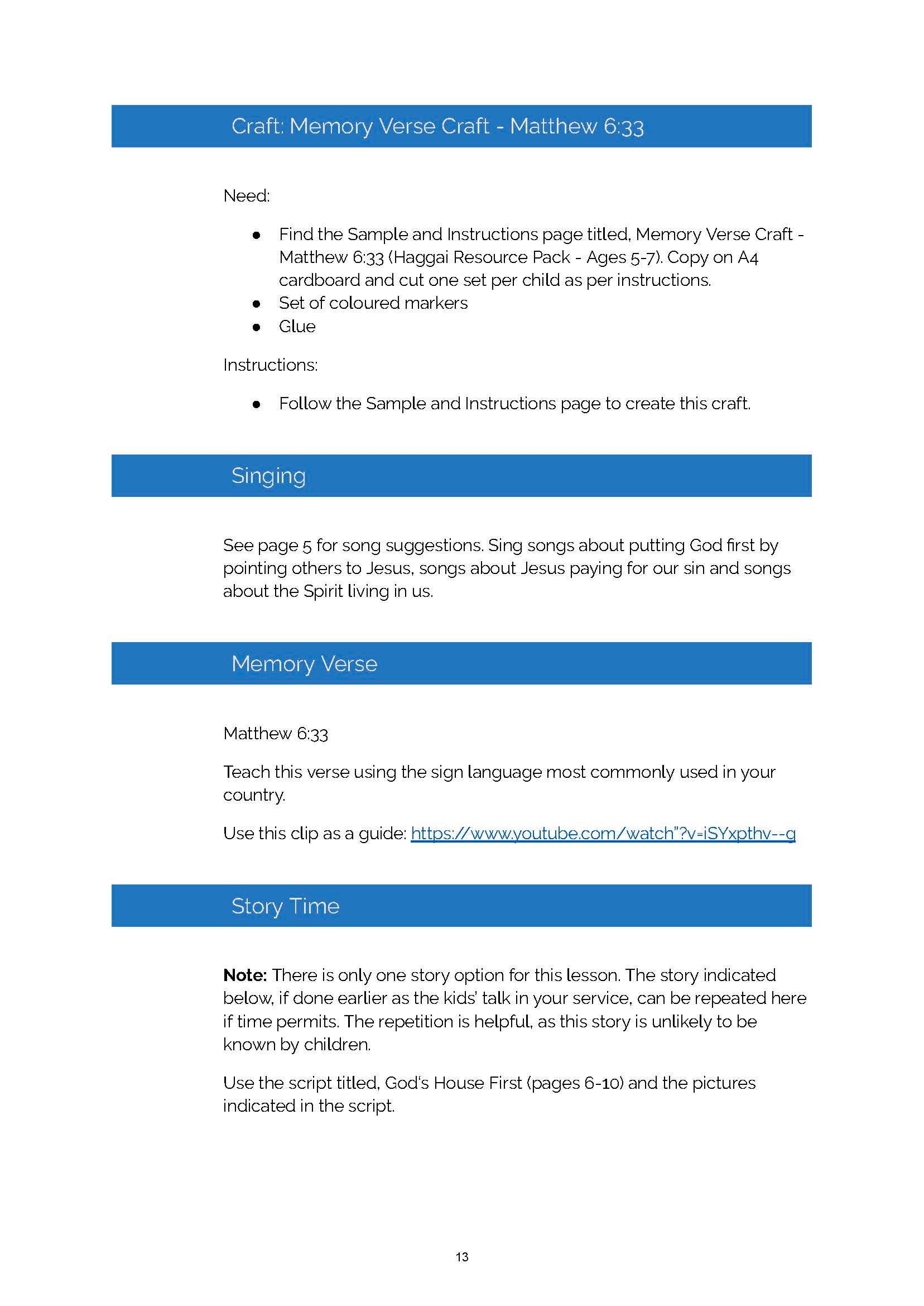 First Things First - 2 Lessons