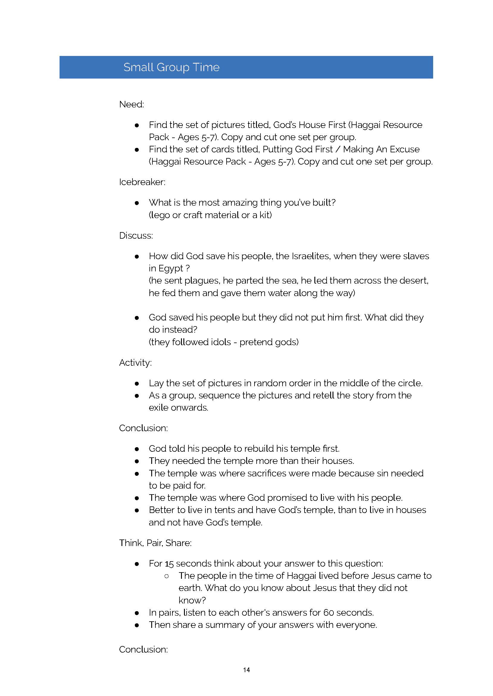 First Things First - 2 Lessons