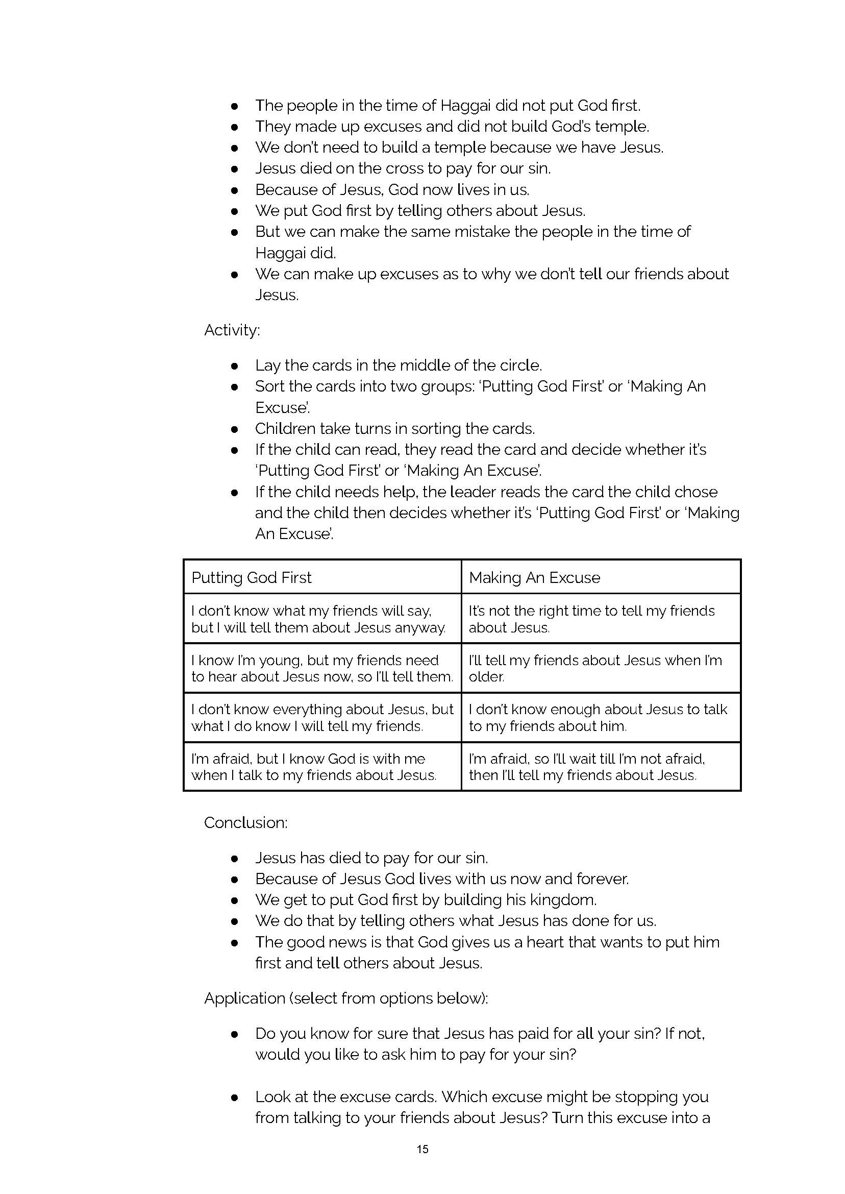 First Things First - 2 Lessons