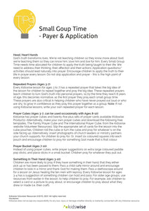 Tips: Small Group Time - Prayer & Application