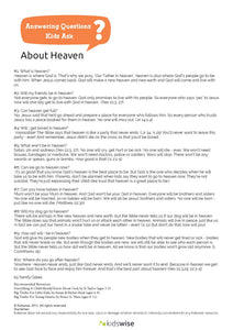 Answering Questions Kids Ask About Heaven
