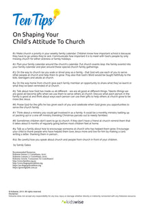 Ten Tips On Shaping Your Child's Attitude To Church